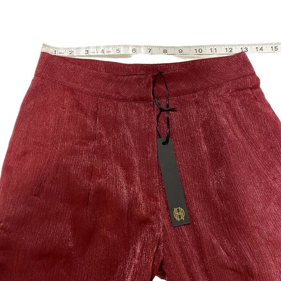 House of Harlow 1960‎ x Revolve Vincent Pant in Lurex Raspberry Red Size XS NWT - Picture 8 of 10